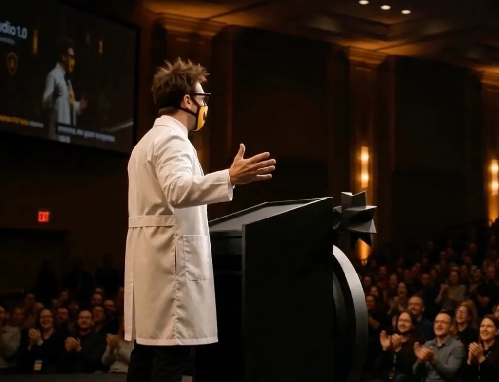 Rogue keynote speaker on stage